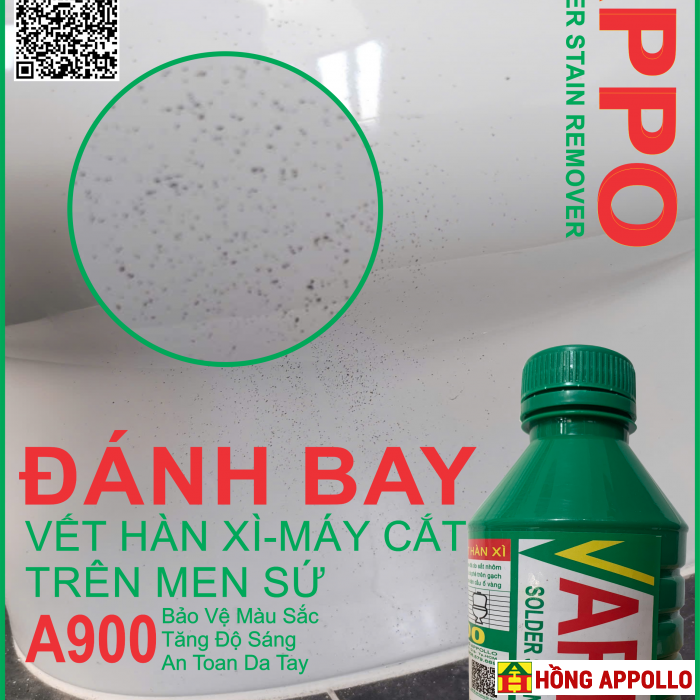 APPO A900 – Chất Tẩy Vết Hàn Xì, Ố Vàng, Trầy Xước Trên Gạch Men – Đá – Kính